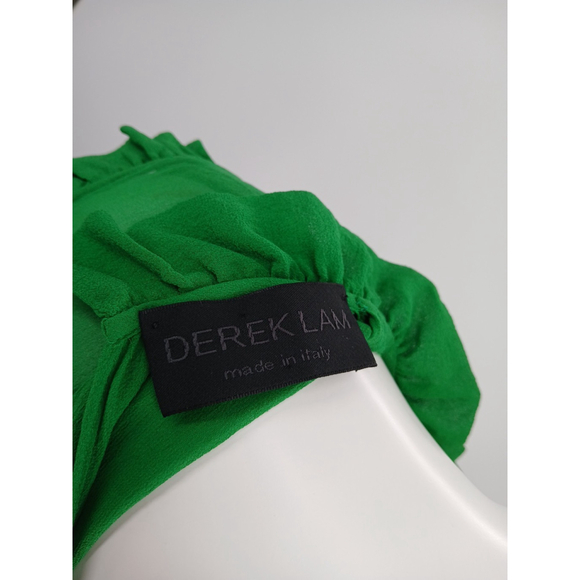 Derek Lam Italy Ruffle Dress Green Black Sz 6 Fall 2006 Vogue Runway Collection - Picture 11 of 12